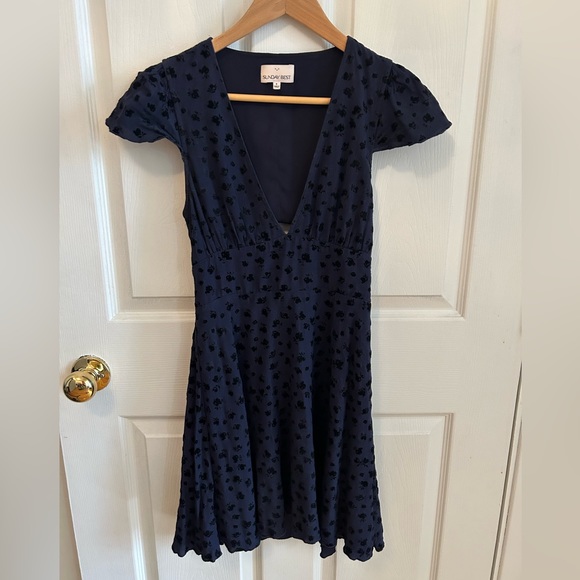 *SOLD* Aritzia Sunday Best Rand Floral Velvet Dress - Picture 3 of 7